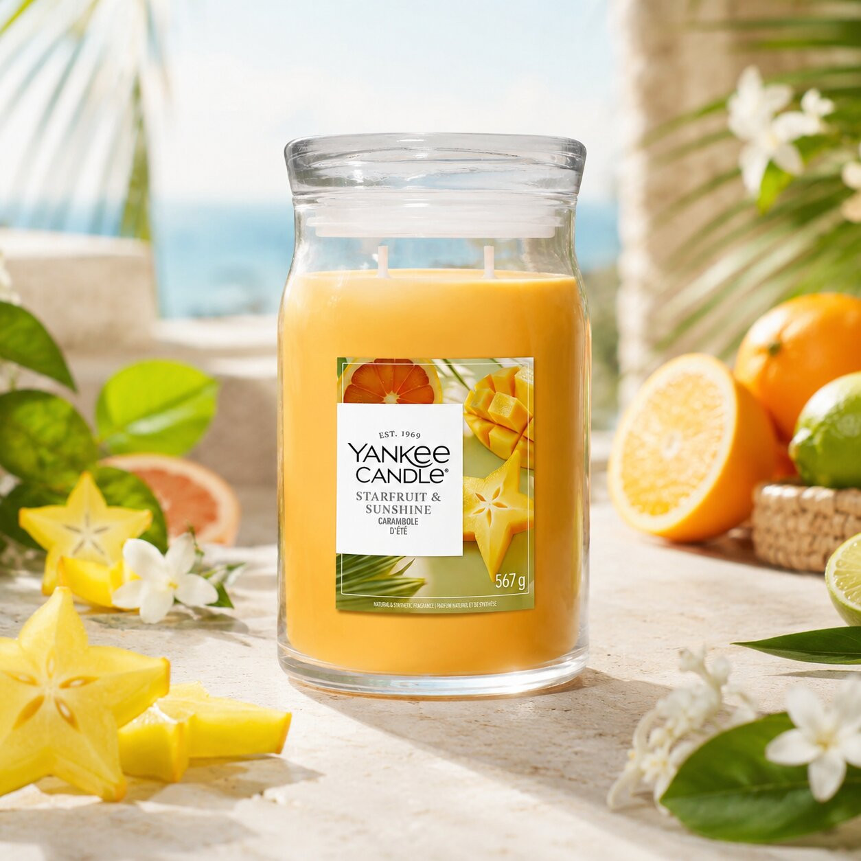 Yankee Candle® Starfruit & Sunshine trópusi nyári lifestyle kép