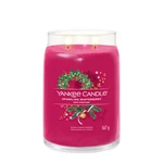 Kép 2/6 - Yankee Candle® Sparkling Winterberry Signature nagy üveggyertya 567 g