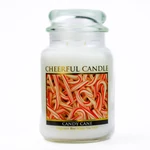 Kép 1/3 - Cheerful Candle® Candy Cane nagy üveggyertya 680 g