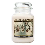 Kép 1/3 - Cheerful Candle® White Pinecone nagy üveggyertya 680 g