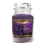 Kép 1/3 - Cheerful Candle® Cheerful Candle® Lavender Vanilla nagy üveggyertya 680 g