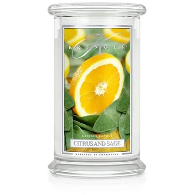 Kringle Candle® Citrus and Sage nagy üveggyertya