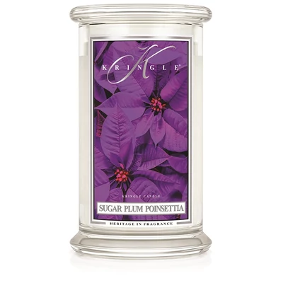 Kringle Candle® Sugar Plum Poinsettia nagy üveggyertya