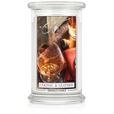 Kringle Candle® Cognac & Leather nagy üveggyertya