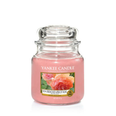 Sun-drenched Apricot Rose klasszikus közepes üveggyertya