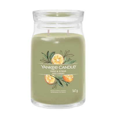Yankee Candle® Sage & Citrus Signature nagy üveggyertya