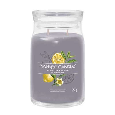 Yankee Candle® Black Tea & Lemon Signature nagy üveggyertya