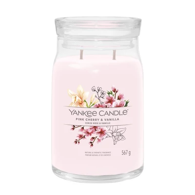 Yankee Candle® Pink Cherry & Vanilla Signature nagy üveggyertya