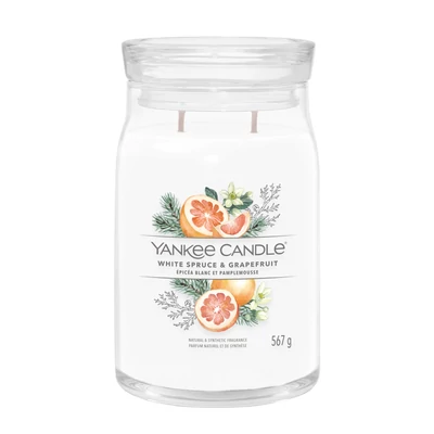 Yankee Candle® White Spruce &amp; Grapefruit Signature nagy üveggyertya