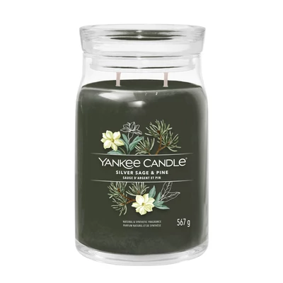 Yankee Candle® Silver Sage &amp; Pine Signature nagy üveggyertya