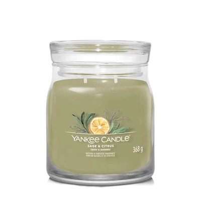 Yankee Candle® Sage &amp; Citrus Signature közepes üveggyertya