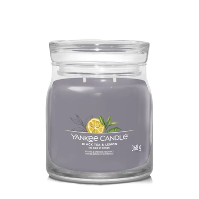 Yankee Candle® Black Tea &amp; Lemon Signature közepes üveggyertya