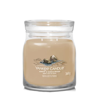 Yankee Candle® Amber &amp; Sandalwood Signature közepes üveggyertya