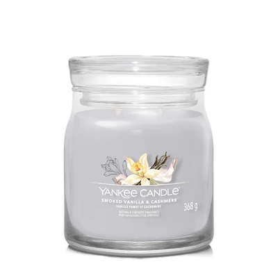 Yankee Candle® Smoked Vanilla &amp; Cashmere Signature közepes üveggyertya