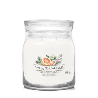 Yankee Candle® White Spruce & Grapefruit Signature közepes üveggyertya