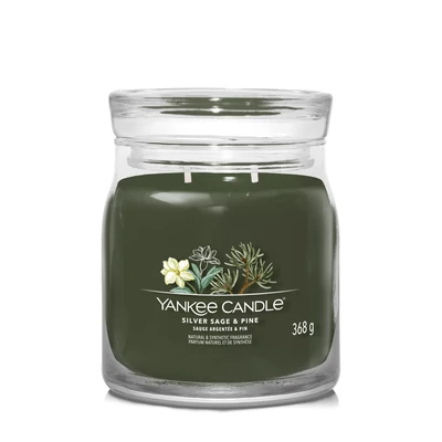 Yankee Candle® Silver Sage &amp; Pine Signature közepes üveggyertya