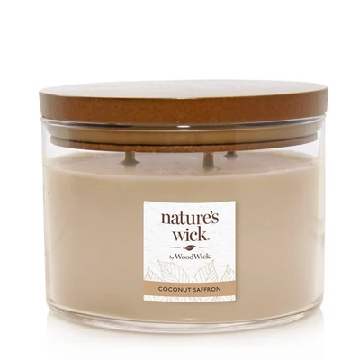 Nature's Wick® Coconut Saffron nagy üveggyertya