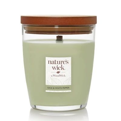 Nature's Wick® Sage & White Pepper közepes üveggyertya