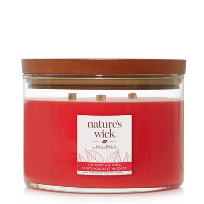Nature's Wick® Redberry & Nutmeg nagy üveggyertya