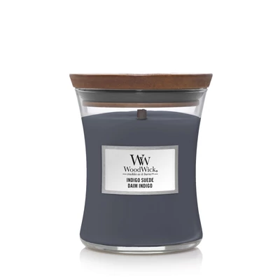 WoodWick® Indigo Suede közepes üveggyertya
