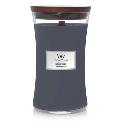 WoodWick® Indigo Suede nagy üveggyertya