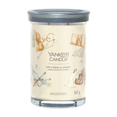 Yankee Candle® Soft Wool & Amber Signature nagy poharas gyertya