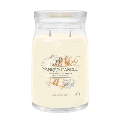 Yankee Candle® Soft Wool & Amber Signature nagy üveggyertya