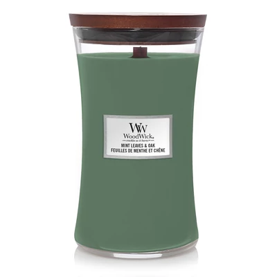 WoodWick® Mint Leaves & Oak nagy üveggyertya