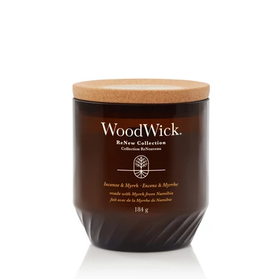 WoodWick® Incense &amp; Myrrh ReNew közepes üveggyertya