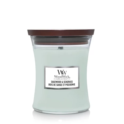 WoodWick® Sagewood &amp; Seagrass közepes üveggyertya