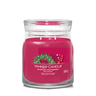 Yankee Candle® Sparkling Winterberry Signature közepes üveggyertya