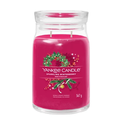 Yankee Candle® Sparkling Winterberry Signature nagy üveggyertya
