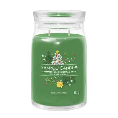 Yankee Candle® Shimmering Christmas Tree Signature nagy üveggyertya