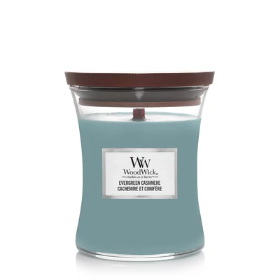 WoodWick® Evergreen Cashmere közepes üveggyertya
