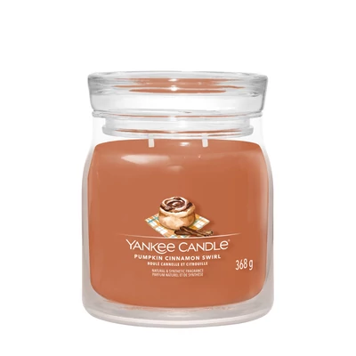 Yankee Candle® Pumpkin Cinnamon Swirl Signature közepes üveggyertya