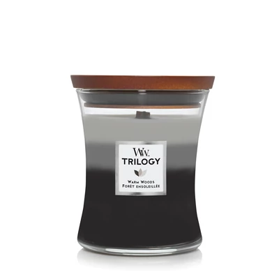 WoodWick® Warm Woods Trilogy közepes üveggyertya