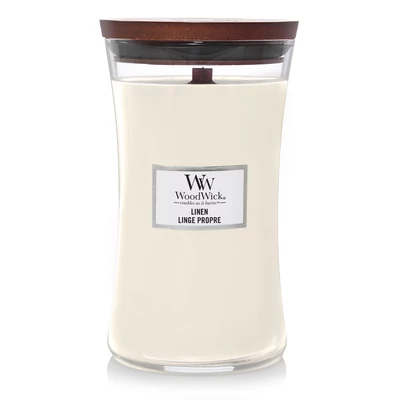 WoodWick® Linen nagy üveggyertya
