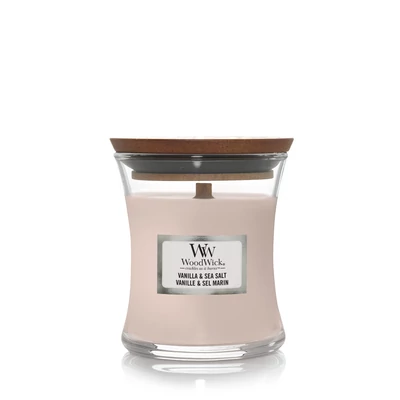 WoodWick® Vanilla &amp; Sea Salt kis üveggyertya