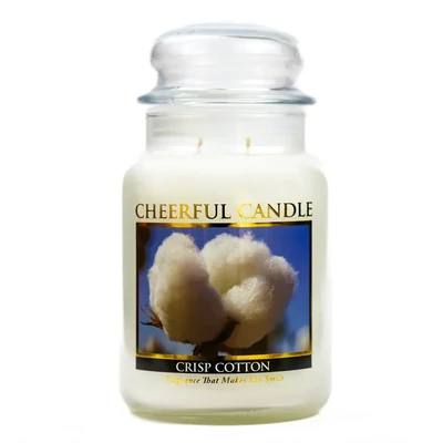 Cheerful Candle® Crisp Cotton nagy üveggyertya 680 g