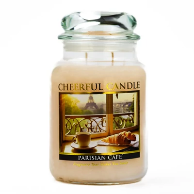 Cheerful Candle® Parisian Café nagy üveggyertya 680 g