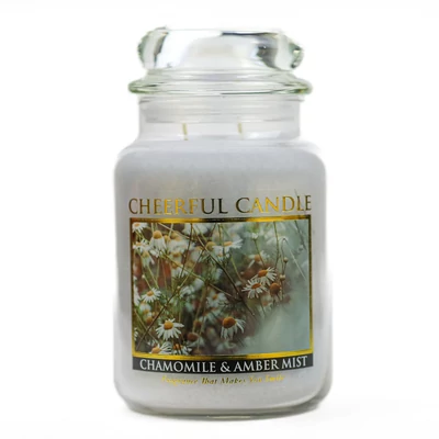 Cheerful Candle® Cheerful Candle® Chamomile &amp; Amber Mist nagy üveggyertya 680 g