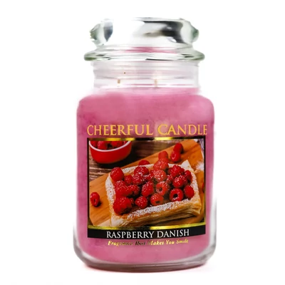 Cheerful Candle® Cheerful Candle® Raspberry Danish nagy üveggyertya 680 g