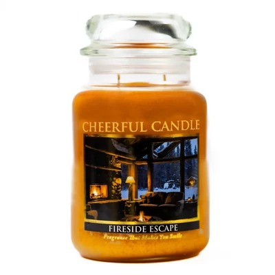 Cheerful Candle® Fireside Escape nagy üveggyertya 680 g