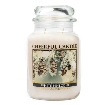 Cheerful Candle® White Pinecone nagy üveggyertya 680 g