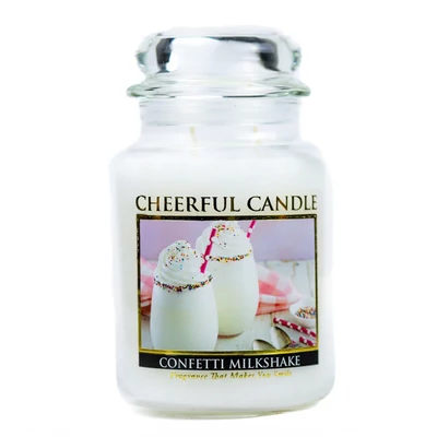 Cheerful Candle® Confetti Milkshake nagy üveggyertya 680 g