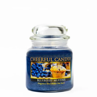 Cheerful Candle® Blueberry Muffins közepes üveggyertya 454 g