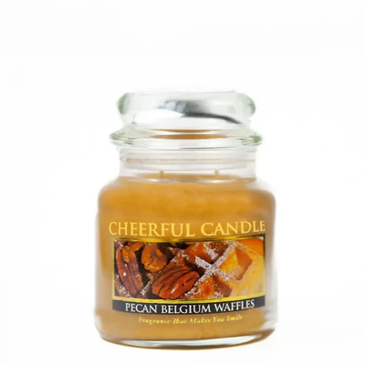 Cheerful Candle® Pecan Belgium Waffles közepes üveggyertya 454 g