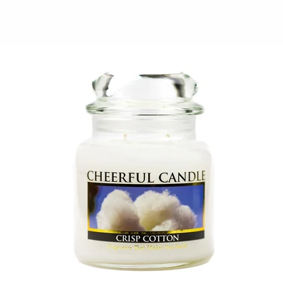 Cheerful Candle® Crisp Cotton közepes üveggyertya 454 g