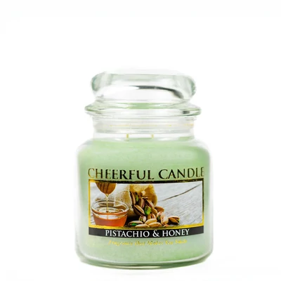 Cheerful Candle® Pistachio and Honey közepes üveggyertya 454 g