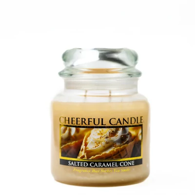 Cheerful Candle® Salted Caramel Cone közepes üveggyertya 454 g